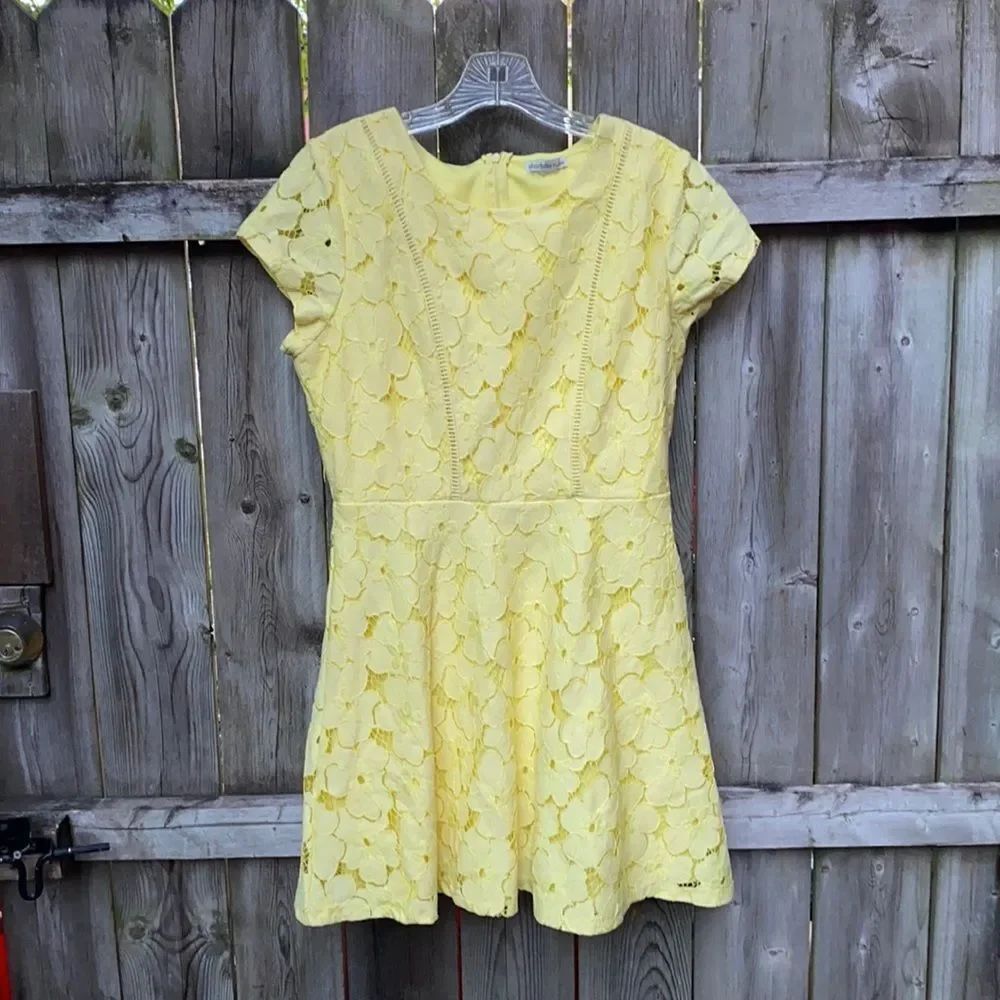 Charlotte Russe Yellow Floral Embroidery dress sz. L